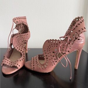 Via Spiga Leather Lace-Up Heels